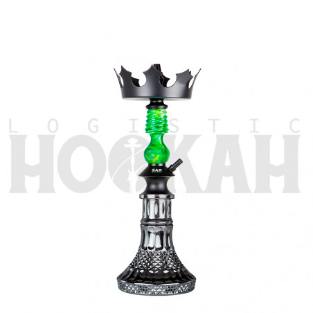 Cachimba-Zar-Hookah-Gufy-Verde+Base-Rusa-Mini-Glass-B-Black