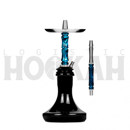 Cachimba-Moze-Breeze-Two-Wavy-Blue+Base-Rusa-Mini-Full-Black
